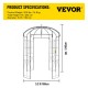 Comprar Pérgola Gazebo con forma de jaula para pájaros, 8' x 5,2', para bodas, jardín al aire libre, negro