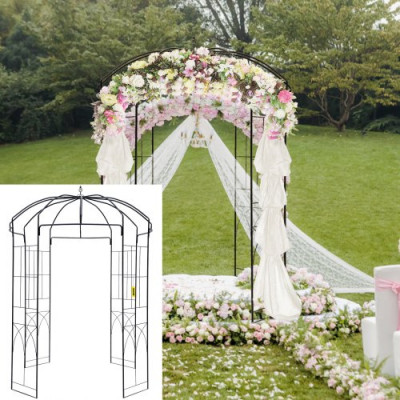 VEVOR Pérgola Gazebo con forma de jaula para pájaros, 8' x 5,2', para bodas, jardín al aire libre, negro