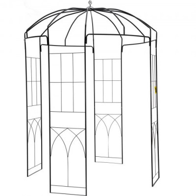 VEVOR Pérgola Gazebo con forma de jaula para pájaros, 8' x 5,2', para bodas, jardín al aire libre, negro