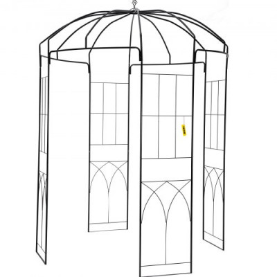 VEVOR Pérgola Gazebo con forma de jaula para pájaros, 8' x 5,2', para bodas, jardín al aire libre, negro