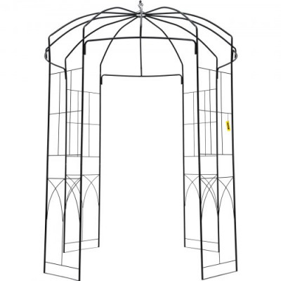 VEVOR Pérgola Gazebo con forma de jaula para pájaros, 8' x 5,2', para bodas, jardín al aire libre, negro