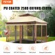 Comprar Gazebo de jardim 334x334 cm Gazebo de pátio com rede mosquiteira pop-up para 8 a 10 pessoas com estrutura de metal, lona Oxford 250D revestida com PU, abrigo externo para gramado, quintal