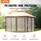 Comprar Gazebo de Jardín 295x295 cm Cenador de Patio con Mosquitera Emergente para 6-8 Personas con Estructura de Metal, Poliéster Recubierto de PU 180G, Refugio Exterior para Césped, Patio Trasero