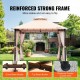 Comprar Gazebo de Jardín 295x295 cm Cenador de Patio con Mosquitera Emergente para 6-8 Personas con Estructura de Metal, Poliéster Recubierto de PU 180G, Refugio Exterior para Césped, Patio Trasero