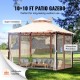 Comprar Gazebo de Jardín 295x295 cm Cenador de Patio con Mosquitera Emergente para 6-8 Personas con Estructura de Metal, Poliéster Recubierto de PU 180G, Refugio Exterior para Césped, Patio Trasero