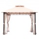 Comprar Gazebo de Jardín 295x295 cm Cenador de Patio con Mosquitera Emergente para 6-8 Personas con Estructura de Metal, Poliéster Recubierto de PU 180G, Refugio Exterior para Césped, Patio Trasero