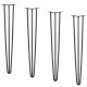 Buy Hairpin Table Legs 4 PCS Furniture Legs 710mm Solid Steel Load Capacity 408kg Office Legs 3 Rods with Screws and Protective Skids for Home Office Dining Room, Black