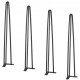 Buy Hairpin Table Legs 4 PCS Furniture Legs 710mm Solid Steel Load Capacity 408kg Office Legs 3 Rods with Screws and Protective Skids for Home Office Dining Room, Black