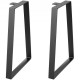 Buy Low Table Legs 2 PCS 16 Inch Carbon Steel Furniture Table Legs Load Capacity 400 lbs Office Legs Trapezoidal Desk Legs for Home Office Dining Room, Black