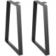 Buy Low Table Legs 2 PCS 16 Inch Carbon Steel Furniture Table Legs Load Capacity 400 lbs Office Legs Trapezoidal Desk Legs for Home Office Dining Room, Black