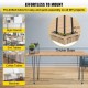 Buy Carbon Steel Table Legs, 16 Inch Height Table Leg Set, Furniture Legs with 4 Rubber Feet, 100kg Load Capacity Table Legs for Side Tables