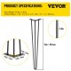 Buy Carbon Steel Table Legs, 16 Inch Height Table Leg Set, Furniture Legs with 4 Rubber Feet, 100kg Load Capacity Table Legs for Side Tables