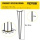 Buy Carbon Steel Table Legs, Table Leg Set Leg Height 45.7 cm, Furniture Legs with 4 Rubber Feet, Table Legs with Load Capacity 100 kg for Side Tables