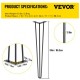 Buy Carbon Steel Table Legs, 86.3cm Leg Height Table Leg Set, Furniture Legs with 4 Rubber Feet, 100kg Load Capacity Table Legs for Side Tables