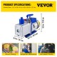 Buy Refrigerant Vacuum Pump 10 CFM 2 Stage 1HP Refrigeration Tools Air Conditioner Speed 2000 r/min Capacity 600ml Refrigeration Vacuum Pump for Vacuum Packaging