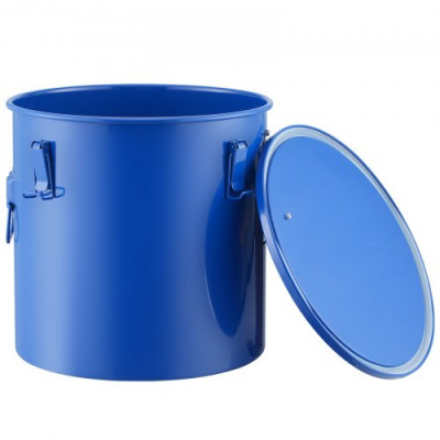 VEVOR Recolector de grasa y aceite usado, 37,8 L, tambor recolector de aceite de freidora de acero al carbono, recipiente de aceite con tapa, clips de bloqueo, bolsa de filtro para cocina, azul