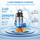 Buy Submersible Sewage Pump 2200W 3HP Submersible Water Pump Max Flow 1000L/min Dirty Water Pump Max Lift 18m for Pumping Water from Pools, Basements, Ponds