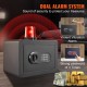 Buy 14L Digital Safe Box Security Safe Box 2 Types of Unlock Password and Keys Anti-Theft Steel Structure Anti-Theft with Alarm for Home Silver Jewelry, 350 x 250 x 250 mm