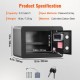 Buy 14L Digital Safe Box Security Safe Box 2 Types of Unlock Password and Keys Anti-Theft Steel Structure Anti-Theft with Alarm for Home Silver Jewelry, 350 x 250 x 250 mm