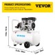 Comprar Compressor pneumático Compressor de ar ultra silencioso 50L Compressor de ar ultra silencioso 750W Compressor de ar silencioso do tanque 230V