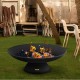 Buy Fire Pit Black Painted Cast Iron Large Brazier 16kg 28cm Height 3.5mm Thickness Outdoor Fire Pit Bowl for Gardens, Patios, Parks, Backyards, Porches