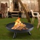 Buy Fire Pit Black Painted Carbon Steel Large Brazier 11kg 28cm Height 2.3mm Thickness Outdoor Fire Pit Bowl for Gardens, Patios, Parks, Backyards, Porches