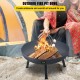 Buy Fire Pit Black Painted Carbon Steel Large Fire Pit 18.5kg 40.5cm Height 2.3mm Thickness Outdoor Fire Pit Bowl for Gardens, Patios, Parks, Backyards, Porches