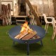 Buy Fire Pit Black Painted Carbon Steel Large Fire Pit 18.5kg 40.5cm Height 2.3mm Thickness Outdoor Fire Pit Bowl for Gardens, Patios, Parks, Backyards, Porches