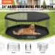 Comprar Valla para Perros de 61x61 cm, Parque para Perros, Conejos, Gatos, con Cubierta Superior y Valla para Mascotas Pequeñas y Medianas, 8 Paneles de Metal Plegables para Acampar en Interior Exterior