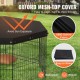 VEVOR Valla para Perros de 61x61 cm, Parque para Perros, Conejos, Gatos, con Valla de Cubierta Superior para Mascotas Pequeñas y Medianas, 8 Paneles de Malla Metálica Plegables para Camping, Viaje