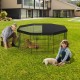 Buy 24x24 Inch Dog Fence, Dog Playpen, Rabbit Playpen, Cat Playpen with Top Cover Fence for Small Medium Pets, 8 Foldable Metal Mesh Panels for Camping, Travel