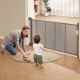 Buy Safety Gate Extendable up to 153 cm Magic Gate for Dogs Height of 87 cm Retractable Gate for Babies Open with One Hand Mesh Fences for Children Dogs Hallway Stairs, Gray