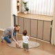 Comprar Barrera de Seguridad Extensible hasta 195 cm Puerta Mágica para Perros Alto de 87 cm Puerta Retráctil para Bebés Abrir con Una Mano Vallas de Malla para Niños Perros Pasillo Escaleras, Gris