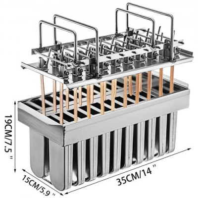 VEVOR 20 moldes de helado de acero inoxidable 304