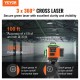 Buy 360° 3 Lines Green Cross Line Laser Level 30m Manual Self-Leveling Mode Laser Wavelength 520±10nm Accuracy 0.28cm at 10m Continuous Operation 8h with Battery Support