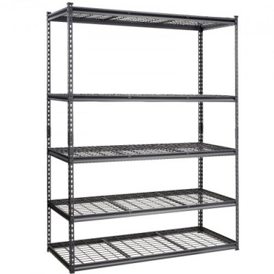 VEVOR Estante de almacenamiento, 5 niveles ajustables, capacidad de 2000 libras, estantes de garaje resistentes, 60 x 24 x 78 pulgadas para cocina, despensa, sótano, baño, armario de lino