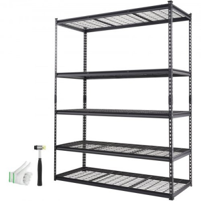 VEVOR Estante de almacenamiento, 5 niveles ajustables, capacidad de 2000 libras, estantes de garaje resistentes, 60 x 24 x 78 pulgadas para cocina, despensa, sótano, baño, armario de lino