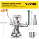 Buy Manual Wheatgrass Juicer 3.4" Port 304 Stainless Steel Wheatgrass Extractor Portable Stainless Steel Wheatgrass Extractor with Suction Cup Base Table Clamp