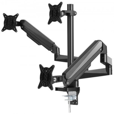 VEVOR Soporte para Monitor de Triple Brazo de 13 a 27 pulgadas Brazo para Monitor de PC Altura Ajustable Inclinación Giratorio Carga de 9,1 kg por Brazo 2 Opciones de Montaje VESA 75x75 mm 100x100 mm