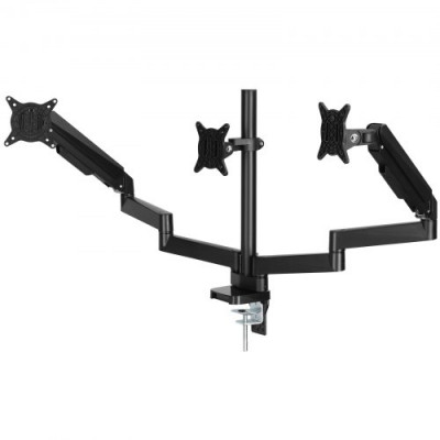 VEVOR Soporte para Monitor de Triple Brazo de 13 a 27 pulgadas Brazo para Monitor de PC Altura Ajustable Inclinación Giratorio Carga de 9,1 kg por Brazo 2 Opciones de Montaje VESA 75x75 mm 100x100 mm