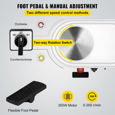 Torno Alfarero Máquina Eléctrica de Cerámica Torno Ceramica 0-300r/min Máquina de Rueda de Cerámica 11 Pulgadas Máquina de Formación de Cerámica