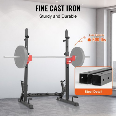 VEVOR Squat Power Rack soporte ajustable para prensa de banco con barra resistente