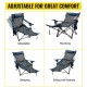 Buy Folding Reclining Camping Mesh Chair, Max Capacity 150kg Camp Lounger Adjustable Height, Breathable Mesh Material, Foldable Chair for Travel and Fishing Blue