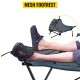 Comprar Silla de Malla para Campamento Reclinable Plegable, Capacidad Máxima de 150 kg Tumbona de Campamento Altura Ajustable, Material de Malla Transpirable, Silla Plegable para Viajes y Pesca Azul