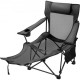 Buy Folding Camping Chair with Footrest Mesh Lounge Chair with Bag