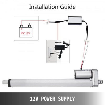 VEVOR Actuador Lineal 900 N Soporte de Montaje de Carrera de Actuador Lineal 300 mm, Actuador Lineal Resistente de Motor Eléctrico 12 V CC Velocidad de Desplazamiento 10 mm / s, Sofá, Elevador de TV