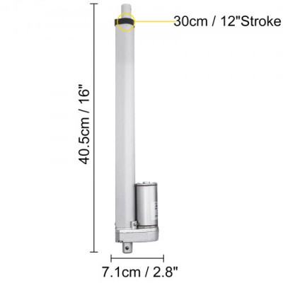 VEVOR Actuador Lineal 900 N Soporte de Montaje de Carrera de Actuador Lineal 300 mm, Actuador Lineal Resistente de Motor Eléctrico 12 V CC Velocidad de Desplazamiento 10 mm / s, Sofá, Elevador de TV