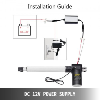 VEVOR Actuador Lineal 6000 N Soporte de Montaje de Carrera del Actuador Lineal 300 mm, Actuador Lineal Resistente de Motor Eléctrico 12 V DC Velocidad de Desplazamiento 5 mm / s, Sofá, Elevador de TV