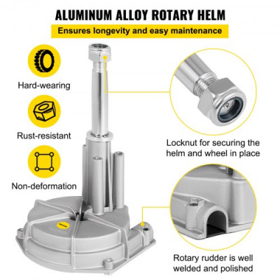 VEVOR Kit de dirección hidráulica fueraborda con cable SS13712 de 3,36 m y volante de 13,5
