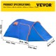 Buy Motorcycle Tent Size L 2-3 Person Waterproof Tent 405x215x170 cm Ventilated and Moisture-Proof Easy to Set Up for Camping, Fishing and Boating, Blue